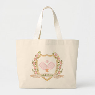 Bolso De Tela Gigante Pickle Pink Pickle Ball con nombre adicional perso