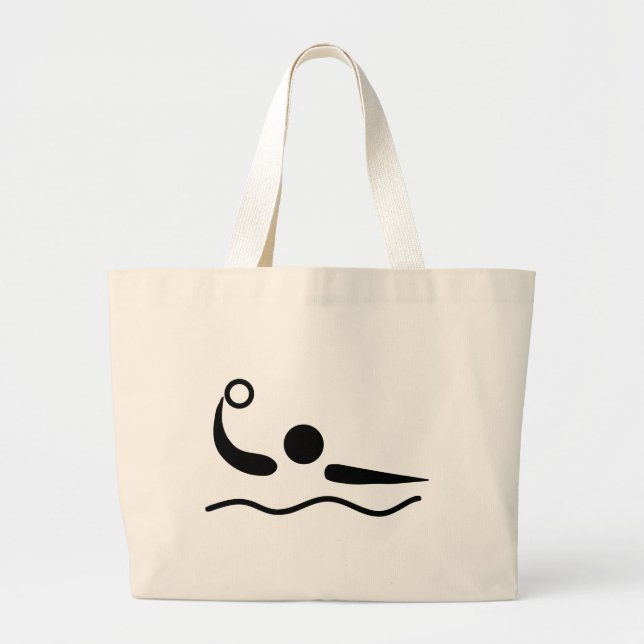 Bolso De Tela Gigante Pictograma de Waterpolo de Polo de Agua (Frente)
