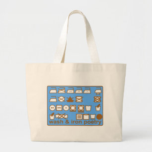 BOLSO DE TELA GIGANTE PICTOGRAMAS DE LA POESÍA DEL LAVADO Y DEL HIERRO