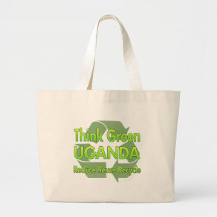 Bolso De Tela Gigante Piense Uganda verde