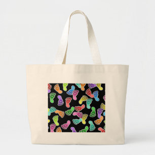 Bolso De Tela Gigante Pies felices de papel pintado