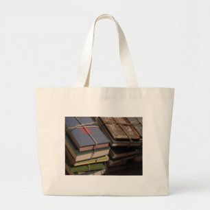 Bolso De Tela Gigante Pila de libro viejo