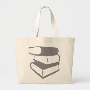 Bolso De Tela Gigante Pila De Libros Gris