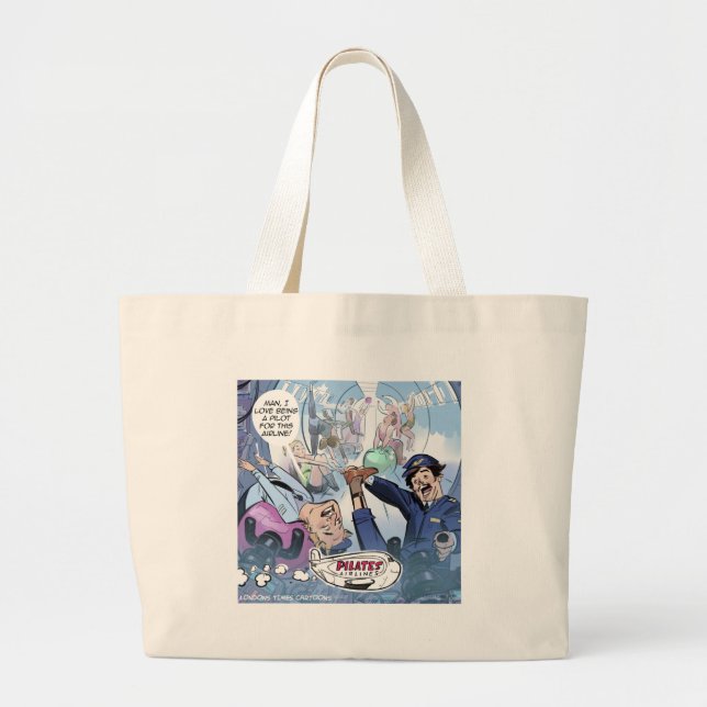 Bolso De Tela Gigante Pilates Airlines Rick London Funny Gifts (Frente)