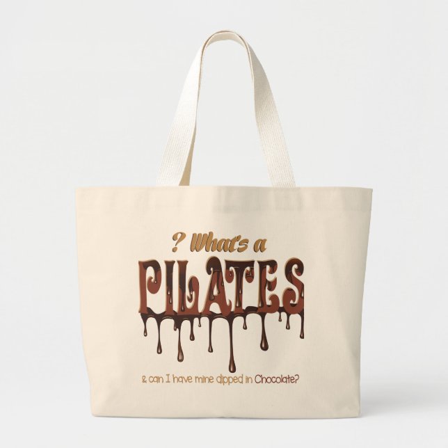 Bolso De Tela Gigante Pilates divertidos se cuelgan en el chocolate (Frente)