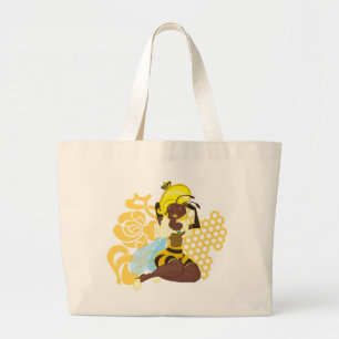 Bolso De Tela Gigante Pin de la abeja reina para arriba