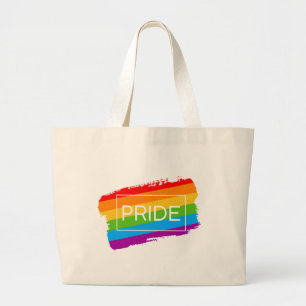 Bolso De Tela Gigante Pincel de orgullo arcoiris