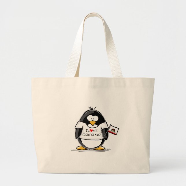Bolso De Tela Gigante Pingüino de California (Frente)