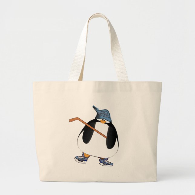 Bolso De Tela Gigante Pingüino de hockey (Frente)