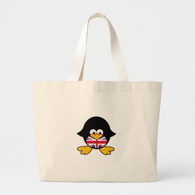 Bolso De Tela Gigante Pingüino de Union Jack (Frente)