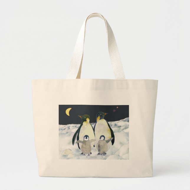 Bolso De Tela Gigante Pingüinos emperadores en la Antártida (Frente)