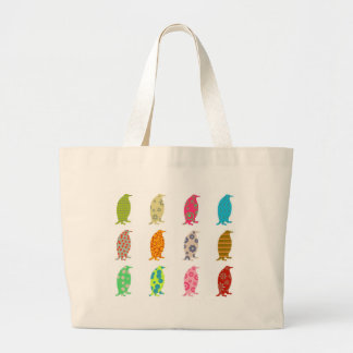 Bolso De Tela Gigante Pingüinos modelados
