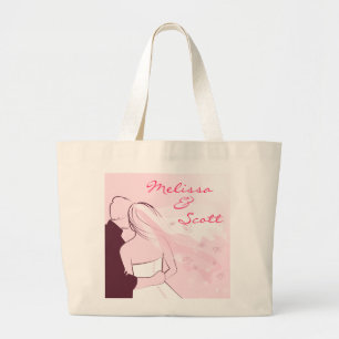 Bolso De Tela Gigante Pink de la pareja feliz