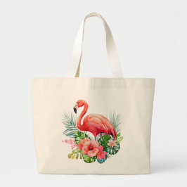Bolso De Tela Gigante Pink Flamingo  