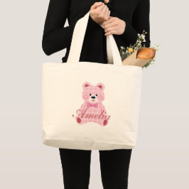 Bolso De Tela Gigante Pink Gingham Teddy
