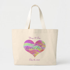 Bolso De Tela Gigante Pink Green Heart 