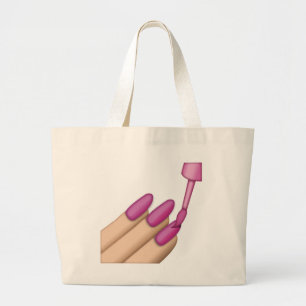 Bolso De Tela Gigante Pink Nail Polaco - Emoji