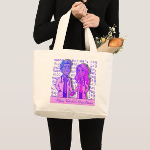 Bolso De Tela Gigante PINK VIOLET couple doctor Valentine's Day