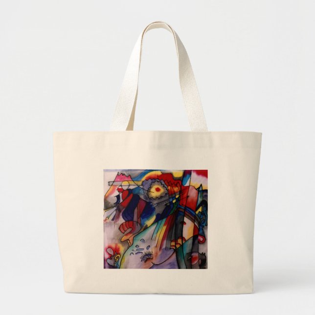 Bolso De Tela Gigante Pintura abstracta de Kandinsky 1913 (Frente)