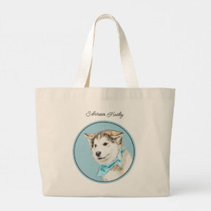 Bolso De Tela Gigante Pintura de cachorro de Husky Siberiano Perro Rojo