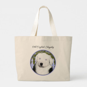 Bolso De Tela Gigante Pintura de cachorro de Old English Sheepdog Arte d