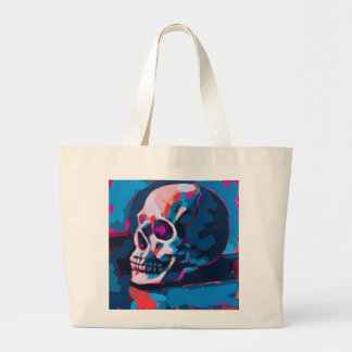 Bolso De Tela Gigante Pintura de cráneo cromático