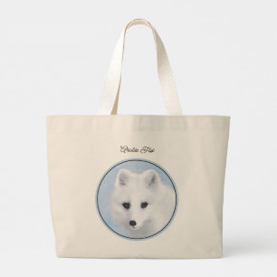 Bolso De Tela Gigante Pintura de invierno de Arctic Fox para el arte de