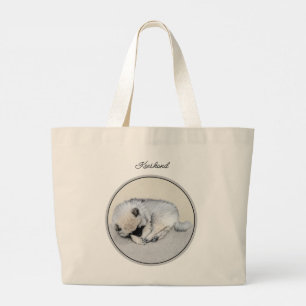 Bolso De Tela Gigante Pintura de Keeshond Perro durmiente Cachorro Origi