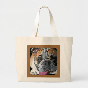 Bolso De Tela Gigante Pintura de la cara del bulldog en los totes