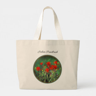 Bolso De Tela Gigante Pintura de pincel indio Pintura de Flor silvestre 