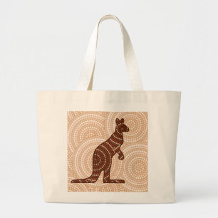 Bolso De Tela Gigante Pintura de punto canguro aborigen
