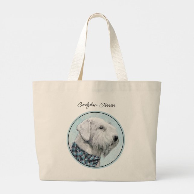 Bolso De Tela Gigante Pintura de Sealyham Terrier Cute Arte Original Per (Reverso)