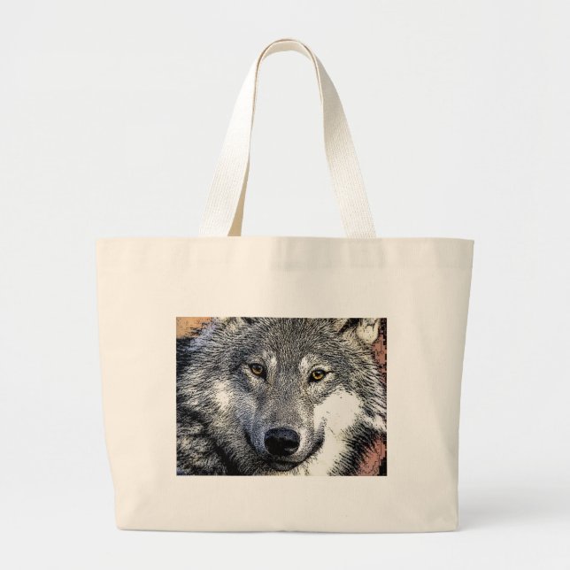 Bolso De Tela Gigante Pintura de Wolf Eyes (Frente)
