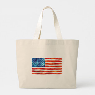Bolso De Tela Gigante Pintura en Acuarela de la Bandera Americana Artíst