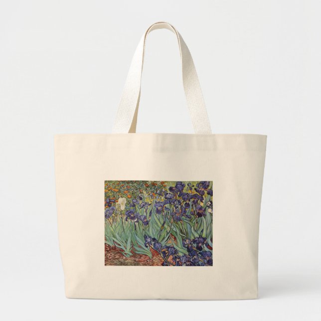 Bolso De Tela Gigante Pintura impresionista de Van Gogh Irises (Frente)