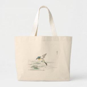 BOLSO DE TELA GIGANTE PINTURA JAPONESA DE LA MESA DE AVE DE COTTÓN