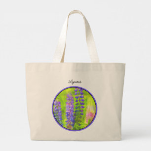 Bolso De Tela Gigante Pintura Lupine Arte Original De Flor Silvestre