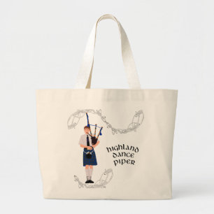Bolso De Tela Gigante PIPER Cuadros Azules