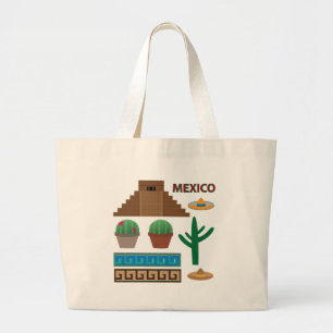 Bolso De Tela Gigante pirámide mexicana
