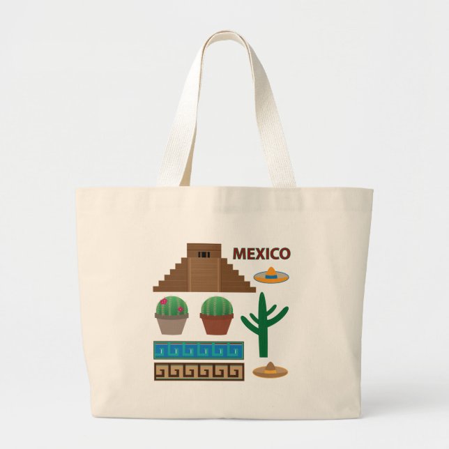 Bolso De Tela Gigante pirámide mexicana (Frente)