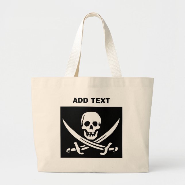 Bolso De Tela Gigante Pirate Skull and Swords (Frente)