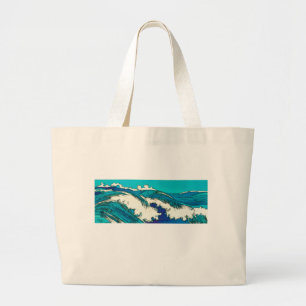 Bolso De Tela Gigante PixDezines konen uehara olas del océano, 上原