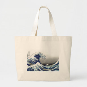 Bolso De Tela Gigante PixDezines Vintage, Gran Ola, Hokusai 葛飾北斎の神奈川沖浪