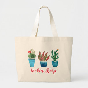 Bolso De Tela Gigante Planta de cactus afilada de búsqueda   Floral