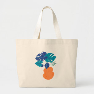 Bolso De Tela Gigante Planta Monstera Minimalista Moderna