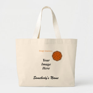 Bolso De Tela Gigante Plantilla de cinta de flor naranja por Kenneth Yon