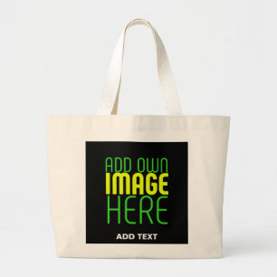 BOLSO DE TELA GIGANTE PLANTILLA DE TEXTO DE IMAGEN NEGRA SENCILLA EDITAB