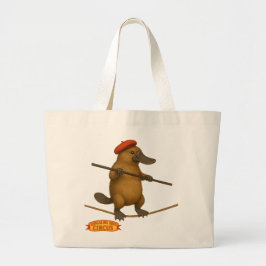 Bolso De Tela Gigante Plato ornitorrinco equilibrista