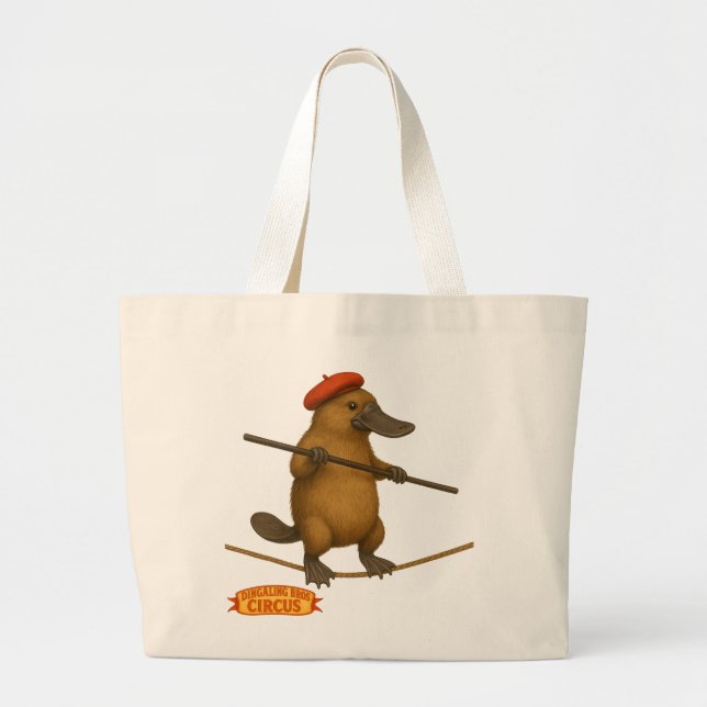 Bolso De Tela Gigante Plato platypus tightrope walker (Frente)