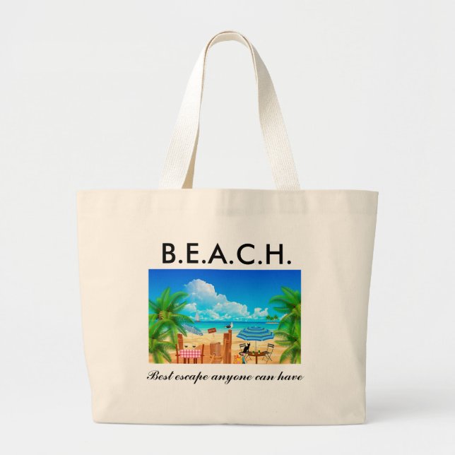 Bolso De Tela Gigante Playa (Frente)
